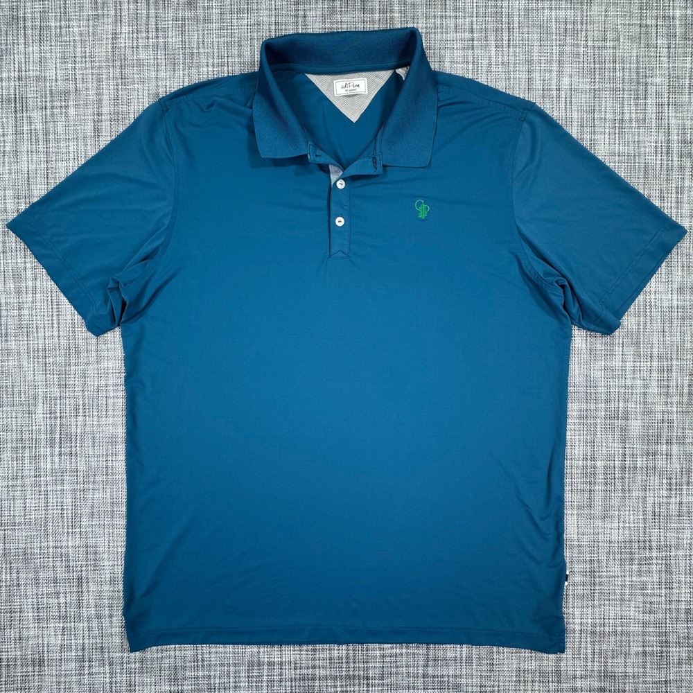 Adidas adiPure Men's Golf Polo Shirt Performance Stretch Blue Large Short Sleeve